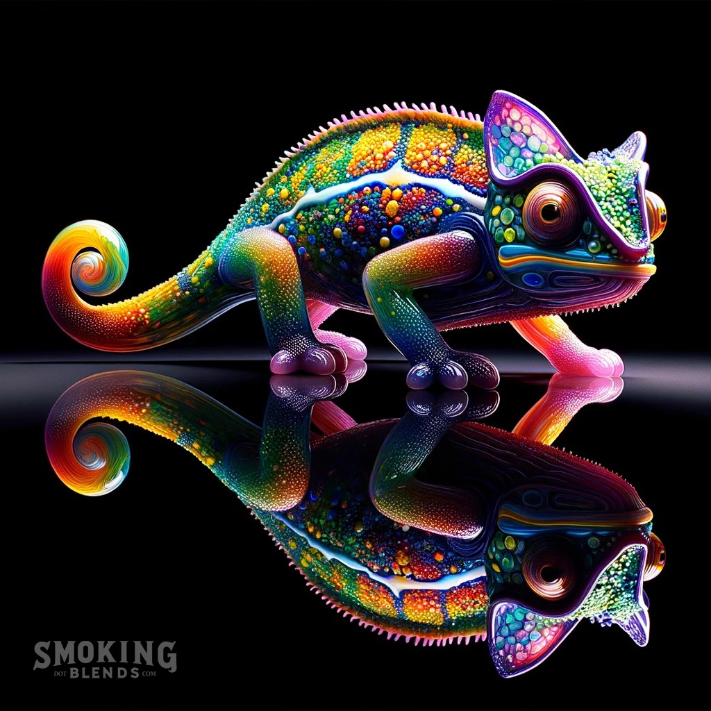 Hand Blow Glass Panther Chameleon